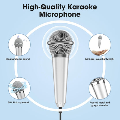 Mini Microphone for iPhone iPad Small ASMR Tiny Microphone for Voice Video Recording Singing, Vlogging, Podcasting YouTube (1 PCS Silver)