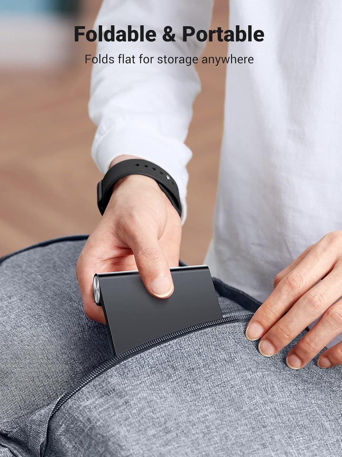 UGREEN Cell Phone Stand for Desk Phone Holder Foldable Portable Adjustable Compatible with iPhone 16 15 14 13 Pro Max, iPhone 12 11 Plus SE XS XR 8 7, Office Desk Travel Accessories, Black