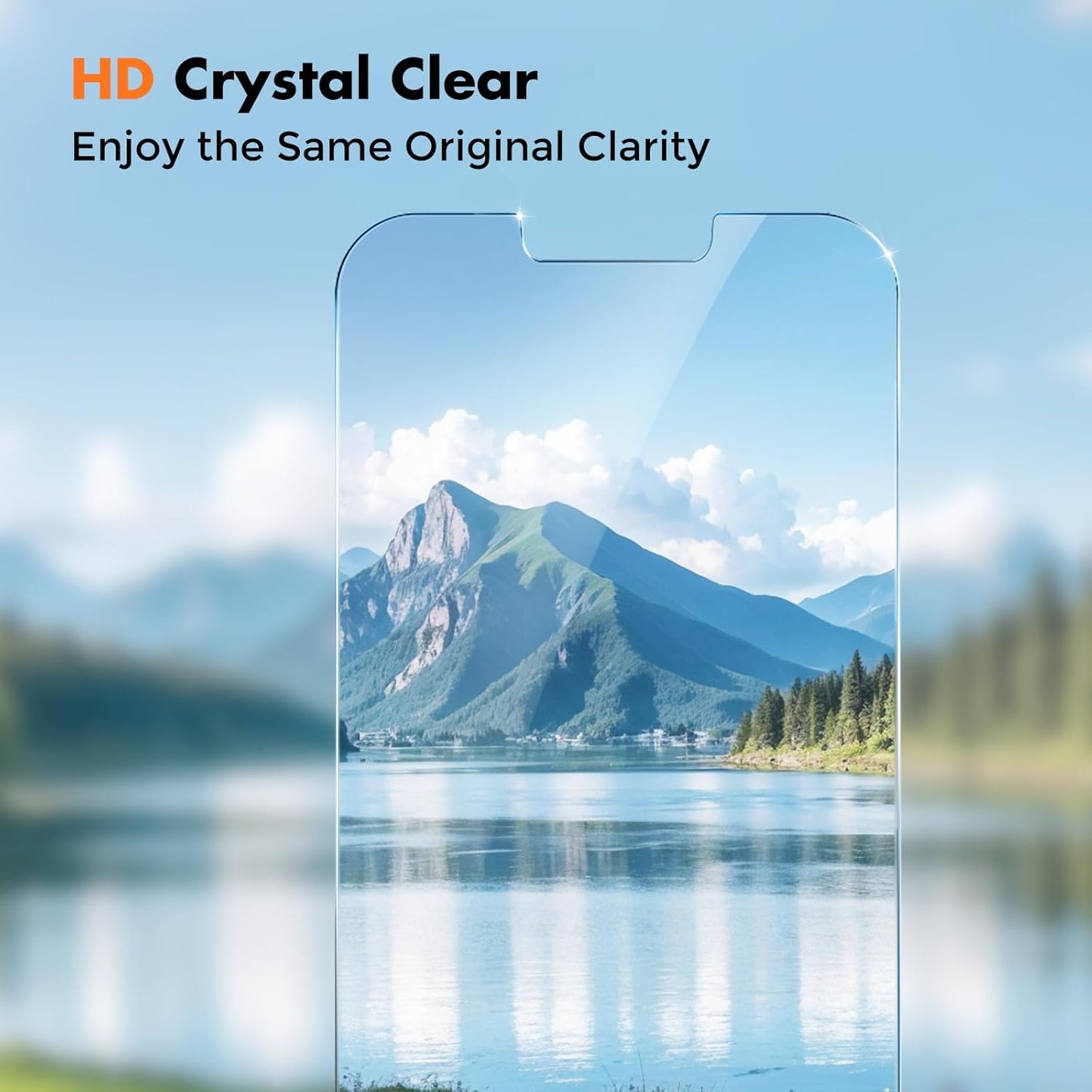 UNBREAKcable Screen Protector for iPhone 16e/iPhone 14/ iPhone 13/13 Pro, Shatterproof Tempered Glass [99.99% HD Clear] [9H Hardness] [Easy Installation Frame] for iPhone 6.1" - 2 Pack