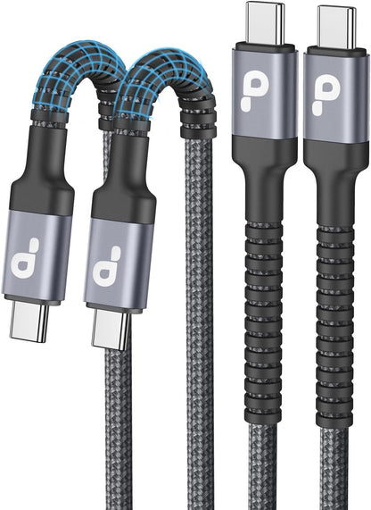 USBC Cable 6FT, 2 Pack USB-C to USB-C Cables, Type C Fast Charging Nylon Braided USBC Charger Cable Compatible with iPhone 16/15/Pro/Plus/Pro Max/Samsung Galaxy S23/LG/Switch