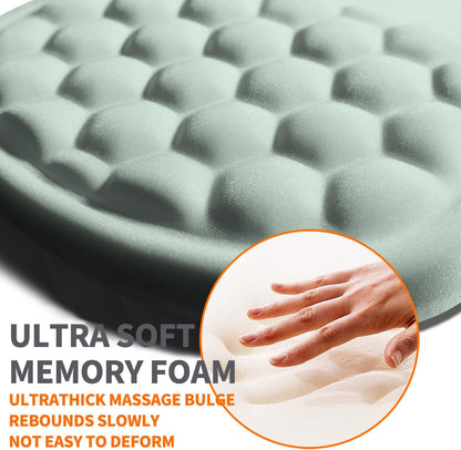 Ergonomic Joint Wrist Support Mouse Pad with Memory Foam Cushion Massage Bump, Carpal Tunnel Pain Relief Mousepad Slope Design for Wrist Rest, 11.8x7.9 in, LightCyan