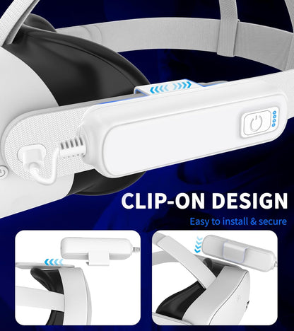 Battery Pack for Meta/Oculus Quest 3S/3/2,5000mAh Battery VR Charger, Extend 2-4 Hours Playtime, Lightweight Fast Charging VR Headset Safe Power Bank for Meta Quest 3S/3/2 Accessories