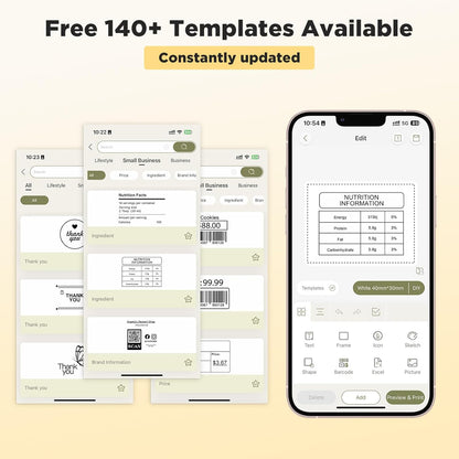 SUPVAN T50M Pro Bluetooth Label Maker Machine with 4 Tapes, Wide Waterproof Label, Versatile App with 40 Fonts and 650+ Icons, Inkless Labeler for Home, Kitchen, School, Office Organization, Black