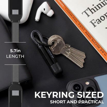 Rolling Square inCharge X - USB C Charger Cable, Lightning Cable for Smartphone, Universal Cable Charger 6 in 1, USB Plug, Black, 100W