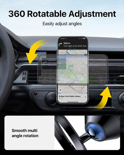 andobil for Magsafe Car Mount [Strongest Magnet, Easy Installation] All Metal Magnetic Car Phone Holder for Samsung Galaxy S25, 360° Air Vent Car Phone Mount, Fits for iPhone 16/15, and MagSafe Cases