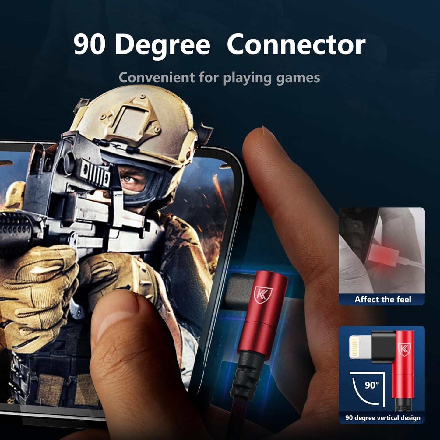 USB C to Lightning Cable 6FT, 90 Degree iPhone Charger Cables [Apple MFi Certified] 3Pack Fast Charging Cord Nylon Braided USB C Lightning Cable Compatible with iPhone 14/13/12/11/Pro Max/Plus/8/7-Red