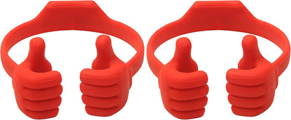 Honsky Cell Phone Stand Holder 2-Pack,Thumbs Up Lazy Phone Stand,Universal Adjustable Flexible Dock for All Phones & Tablets,Cute Stocking Stuffer Gift for Teen Girls,Red