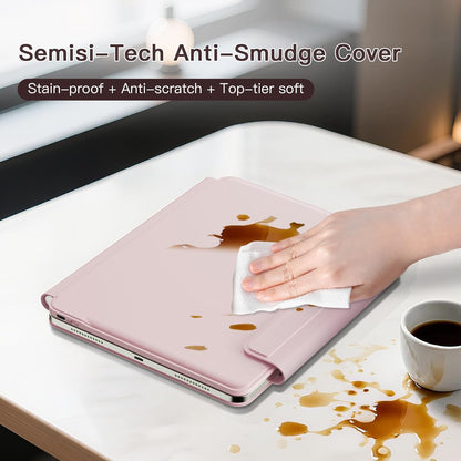 for iPad Air 13 inch Case with Keyboard (M3,2025 / M2,2024), iPad Pro 12.9 (6th/5th/4th/3rd Gen) Magic Keyboard, Springy Backlit Keys, Stain-Resistant Surface, Multi-Touch Trackpad, Pink