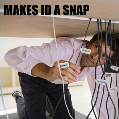 Mr-Label – 40 Pcs 0.78" x 3.54" Hook and Loop Cable Labels –Cord Tags – Upgraded Writable Cable Wraps for Clear Writing - Writable Wire Labels for Cable Management | Electronics Computers (White)