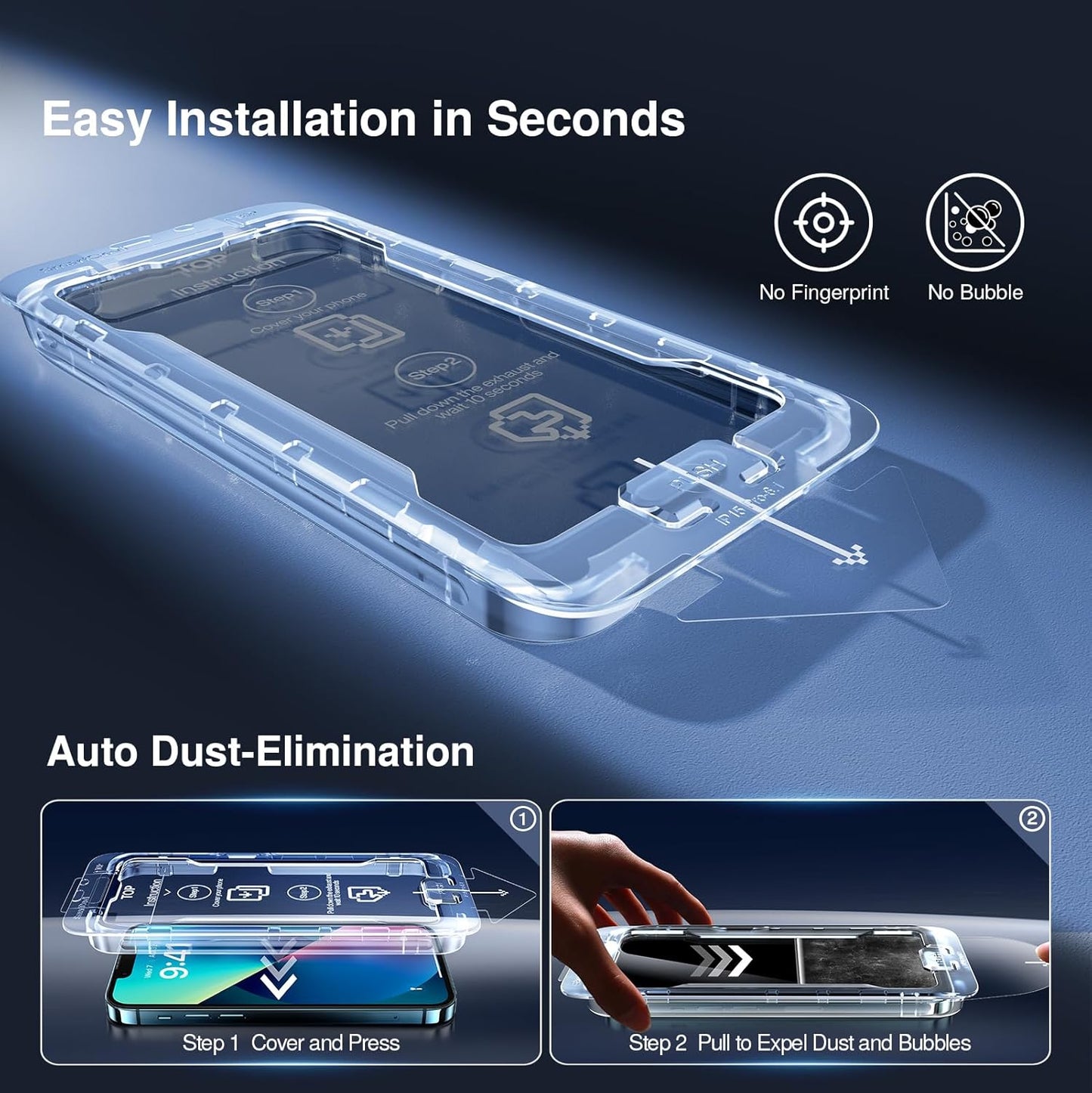 SMARTDEVIL 2+2Pack Privacy Screen Protector for iPhone 13 with Camera Lens Protector,Shatterproof Tempered Glass [True 28°Anti Spy] [9H Hardness] [Automatic Dust-Elimination Install] [Bubble Free]