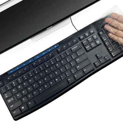 Silicone Keyboard Cover for Logitech K200 K260 K270,Ergonomic Wireless Keyboards, MK200 MK260 Keyboard Skin Waterproof Dustproof - Transparent