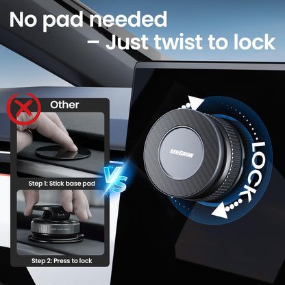 Car Phone Holder for Magsafe [96LBS Ultra Vacuum Suction+2800gf Ultra Magnetic] Car Phone Mount 360° Adjustable, Phone Holders for Your Car for iPhone 16 Pro Max 15 14 13 12 Plus (Carbon Fiber)