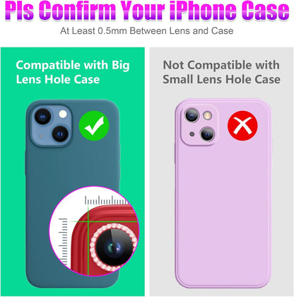 AGVEE 3+3 6 Pack for iPhone 13 6.1 inch / 13 Mini 5.4 inch Camera Lens Protector, Bling Diamond & Bling Glitter Metal Ring 9H Tempered HD Glass Camera Protector Cover Film, Bling-Red