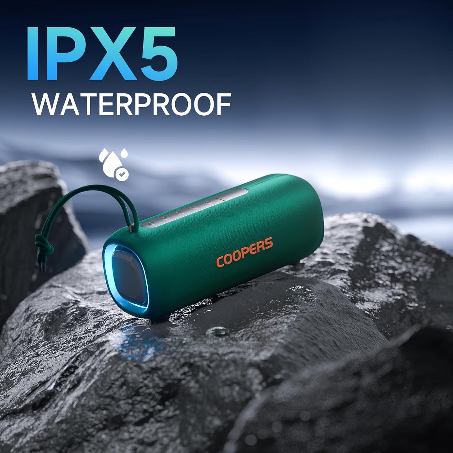 Portable Bluetooth Speaker, Wireless Bluetooth Speaker with Clear Loud Stereo Sound, IPX5 Waterproof Speakers with RGB Lights, BT5.3, Long Playtime, TWS Pairing for Home Outdoor Party Beach Travel