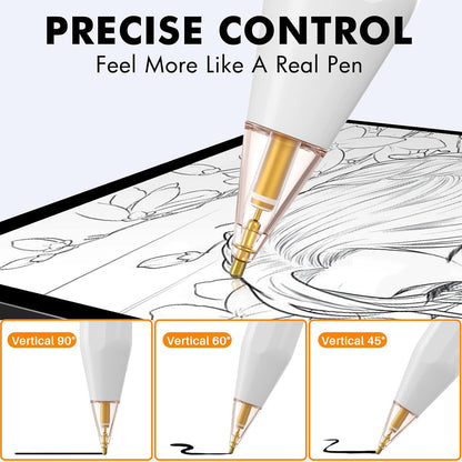 NIUTRENDZ 4 Pack Replacement Tips for Apple Pencil 2nd Generation and 1st Generation Fine Point Metal Tip, Wear-Resistant & Precise Control (1.95mm, White + Pink)