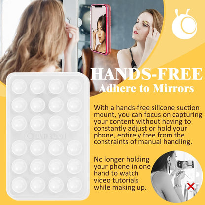 Anteel MAX Silicone Suction Phone Case Adhesive Mount, Upgraded Super Strong Grip, Durable, Easy to Use, Hands-Free Sticky Phone Holder for Selfies, Tiktok Videos, 2.56"x3.94" (LBL&LBL)
