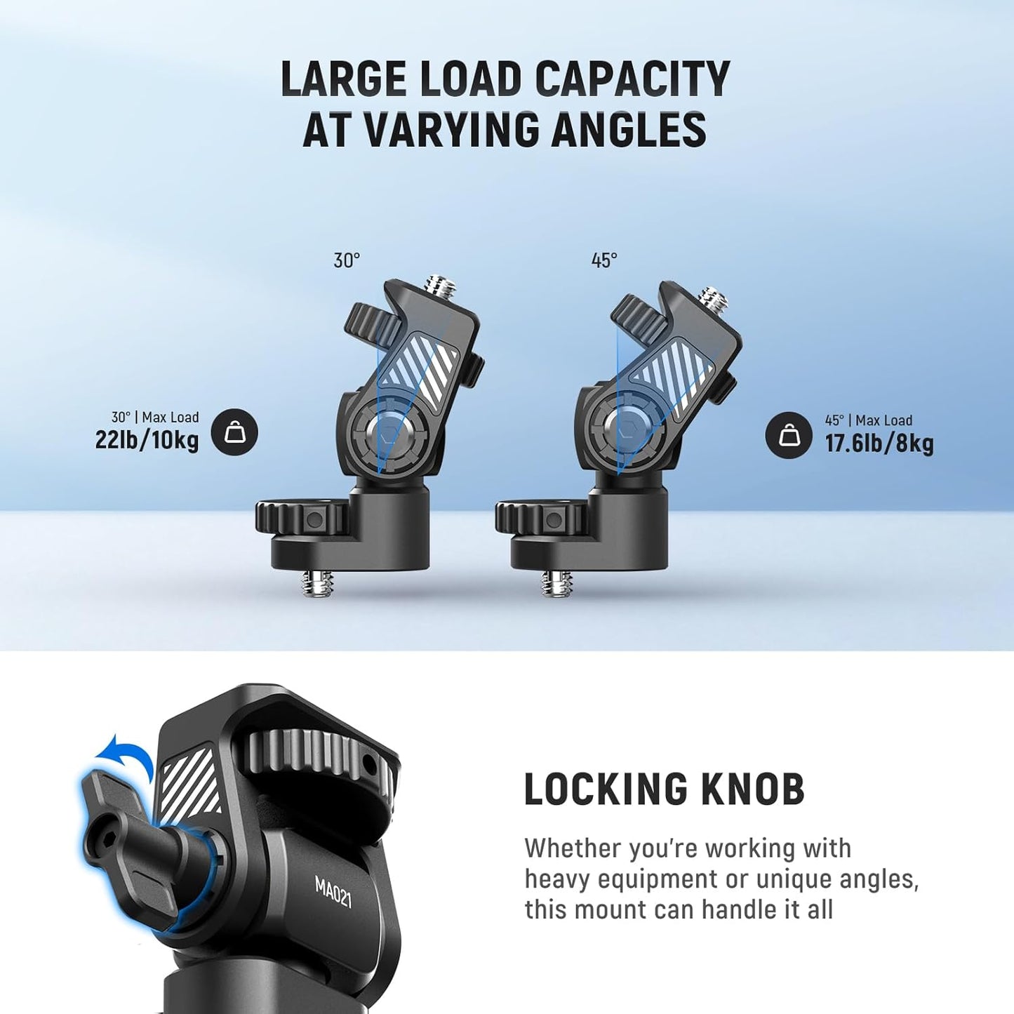 NEEWER Field Monitor Mount Monitor Holder with 1/4" Screw, 360° Swivel, 180° Tilt, Anti Twist Screw Compatible with Atomos Ninja 5" & 7" Camera Monitor Compatible with SmallRig Camera Cage, MA021