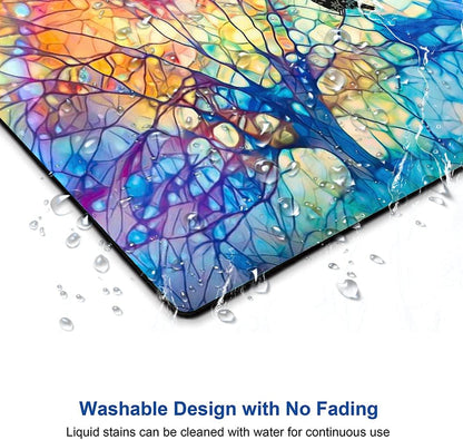 Hokafenle Mouse Pad, Cute Tree of Life Mouse Pad, Square Mouse Mat Design Waterproof Mouse Pads Non-Slip Rubber Base Mousepad for Office Home Laptop, Rainbow Tree