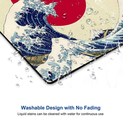 Gaming Mouse Pad,Japanese The Great Wave Off Kanagawa Mouse Pad Non-Slip Rubber Base Mouse Pads for Computers Laptop Office, 9.5"x7.9"x0.12" Inch(240mm x 200mm x 3mm)