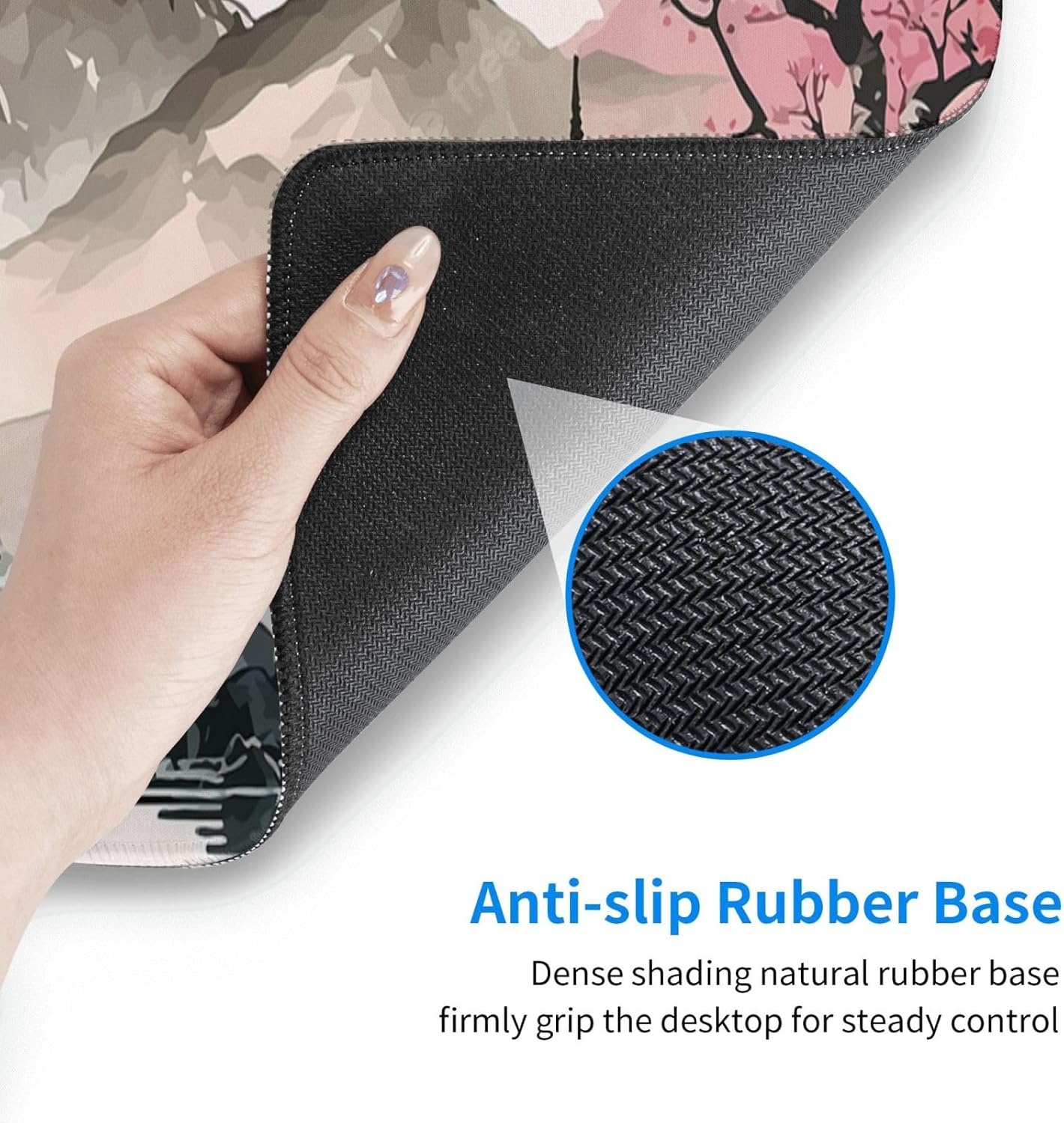 Watercolor Japanese Large Gaming Mouse Pad,Mouse Pad Gaming 31.5 x 11.8 in Mouse Mat Desk Pad,Large Desk Mat,Extended Keyboard Mousepad with Non-Slip Base and Stitched Edge for Desk Home Office