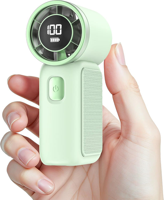Portable Handheld Mini Fan, 6 Gear Wind, Hand Small Travel Personal Held Fans, Rechargeable Turbo Fan, Gifts for Women Men, for Camping Vacation Outdoor (green)