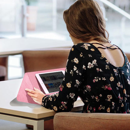 Soft Tablet Stand Pillow with Pocket,Adjustable 3 Viewing Angle,Lazy Holder for Bed Sofa,Compatible with iPads Tablets eReaders Smartphones Books Magazines (Light Pink)