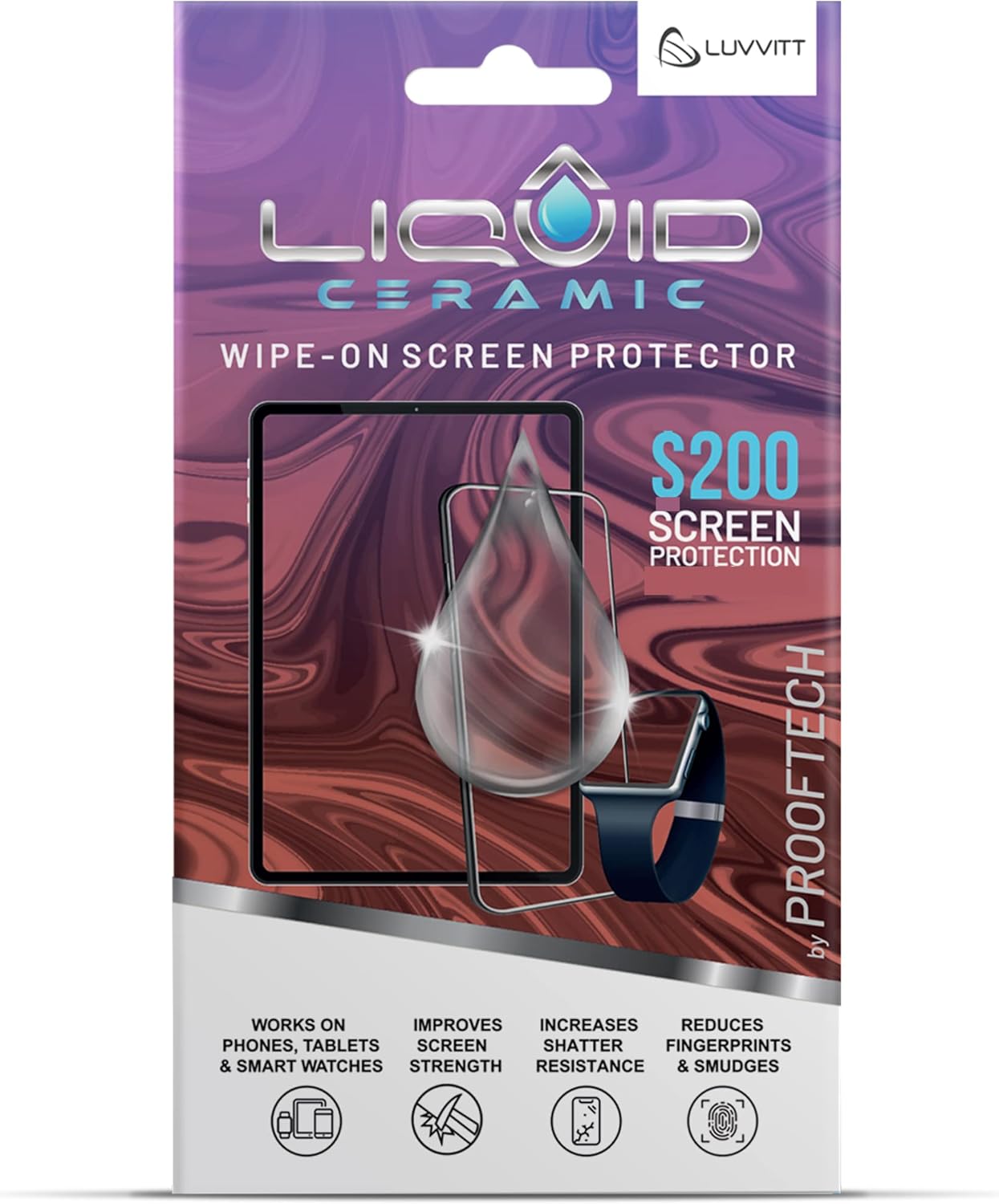 Glass Screen Protector With $200 Coverage | Wipe On Shatter and Scratch Resistant Nano Protection for All Phones Tablets and Smart Watches - Universal