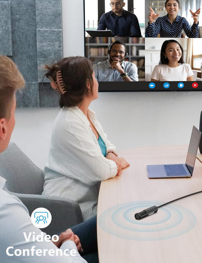 MillSO USB PC Microphone Plug & Play Omnidirectional External Lavalier Mini USB Microphone for Computer, Laptop, YouTube, Meeting, Recording, Podcasting, Gaming - 1.5m/4.9ft