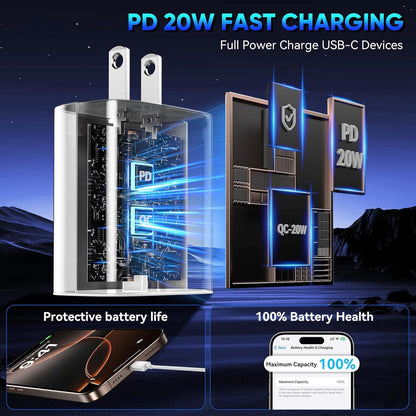 iPhone 15 16 Charger Fast Charging,Extra Long 10FT USB C to USB C Cable 20W USBC Apple Fast Charger Block for iPhone 16/16 Plus/16 Pro/16 Pro Max/16e/15/15 Plus/15 Pro/15 Pro Max/iPad Pro/Air/AirPods