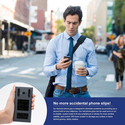 4Pack Phone Grip Tape, Finger Grip Stickers Decal Waterproof Pre-Cut Non Slip Kit Adhesive Traction for Cell Phone Cases, Handles, Tools (2Clear+2Black)