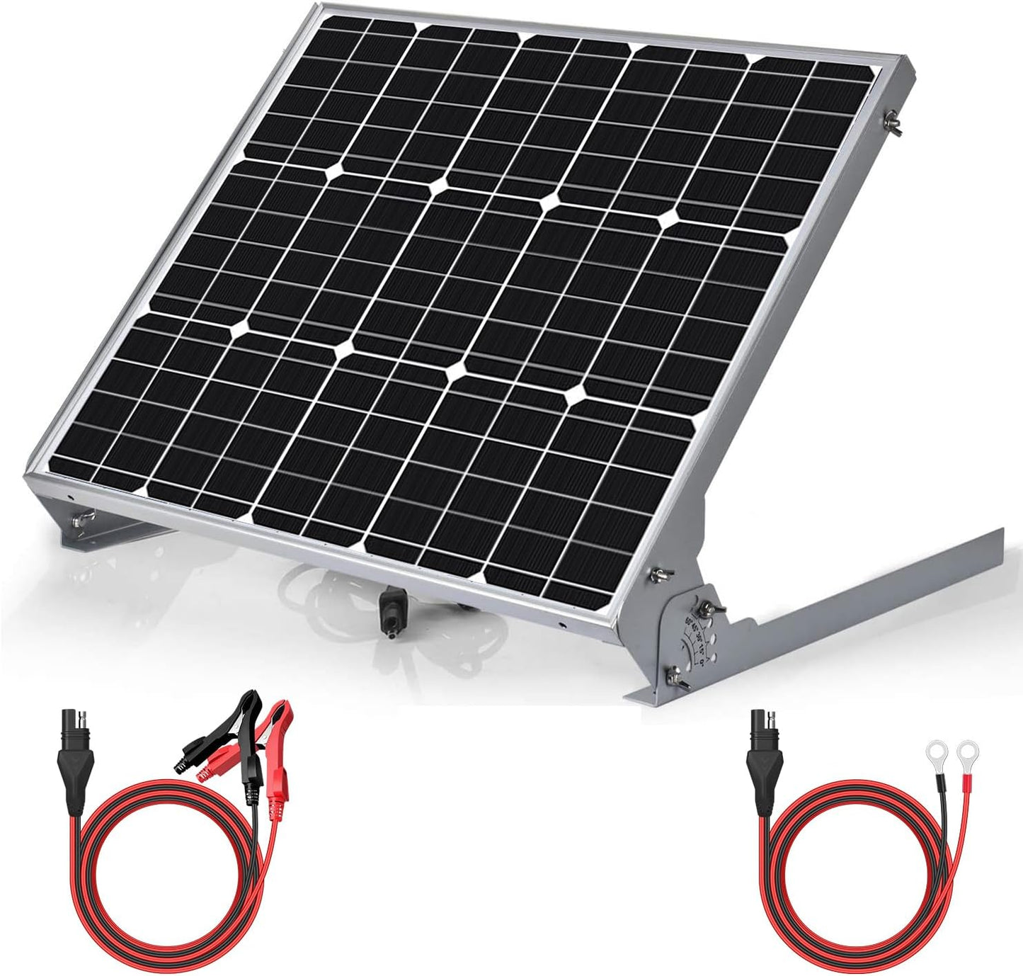 SUNER POWER 12V 50W Solar Battery Charger Maintainer, Built-in UltraSmart MPPT Controller, Adjustable Mount Bracket, Waterproof 30 Watt Solar Panel Kit for 12 Volt SLA Deey Cycle AGM Lifepo4 Battery