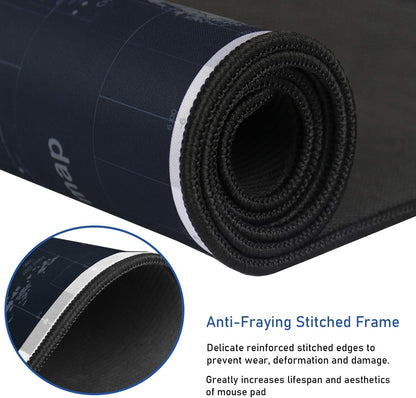 Gaming Mouse Pad, Large Extended Desk Mouse Pad, Non-Slip Spill-Resistant Mousepad with Special-Textured Surface, Anti-Fray Stitched Edges for Esports Pros Gamer Office - Map