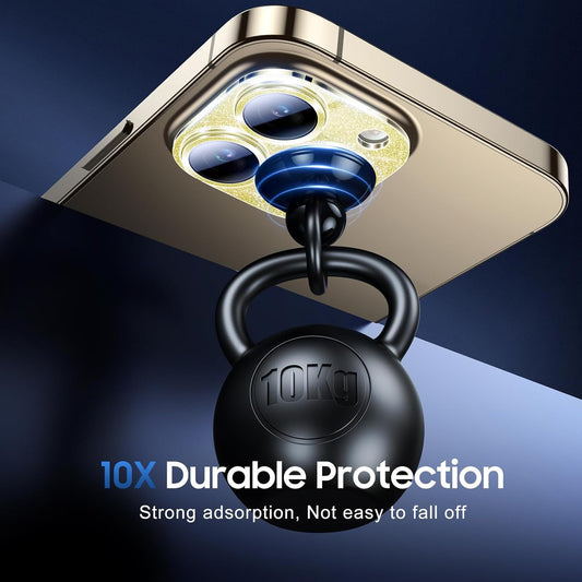 UniqueMe 3 Packs Compatible for iPhone 13 Pro Max/iPhone 13 Pro Camera Lens Protector Acrylic [Not Glass],[Case Friendly][Scratch-Resistant][Night Shooting Mode]-Glitter Golden