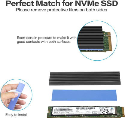 Aairhut 20 Pieces 120 x 20 x 1 mm Thermal Pads, 6 W/m.K Conductive Silicone Pad for M.2 SSD GPU Heatsink LED PS4 PS5 & More - Blue