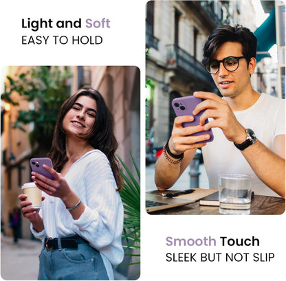 FireNova Designed for iPhone 15 Plus Case, Silicone [Camera Protection] Case with [2 Screen Protectors], Soft Anti-Scratch Microfiber Lining Inside, 6.7 inch, Light Purple