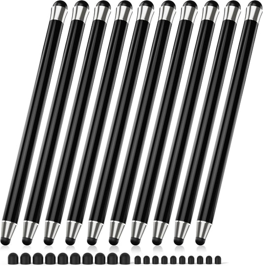 Stylus Pen for Touchscreen 10Pcs, 2-in-1 High Sensitivity & Precision Stylists pens, Stylus Pen for iPad/iPhone/Samsung/Android Tablets and Universal Capacitive Touch Screen (Black)