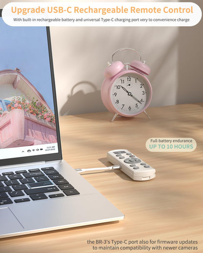 for Nikon Wireless Camera Remote Control - Aodelan Rechargeable Shutter Release Trigger with OLED Screen for Zfc, Z50, P1000,A1000, P950, B600; Replaces Nikon ML-L7(White)