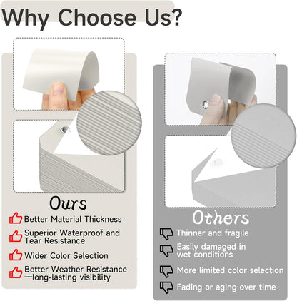 100 Pieces Plastic Shipping Tags with Wires Blank Labeling Tags Waterproof Hang Tags with Reinforcement Hole Durable Wire Tags Labels Stacking Tags for Equipment Parts (Grey, 4 3/4" x 2 3/8")