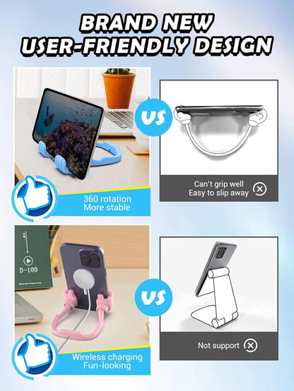 Dad Gifts for Fathers Day from Daughter Son Cell Phone Stand: 4 Pack UPGRADE Adjustable Thumbs Up Lazy Phone Holder for Desk Fun Birthday Gifts for Grandma Teens Girls Boys Adults Husband from Wife