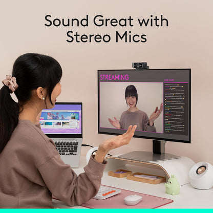 Logitech C922x HD Pro Webcam, Full HD 1080p/30fps Video, Clear Audio, HD Light Correction, PC Camera Webcam, Works with Skype, Zoom, Mac, Tablet - Black