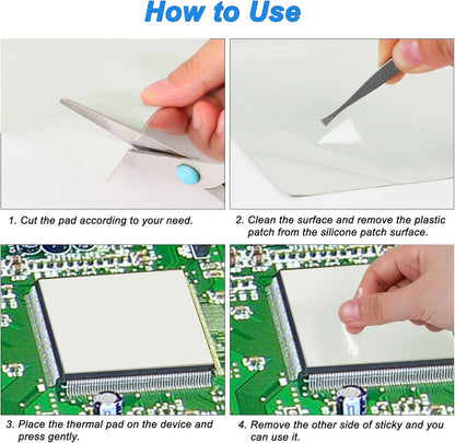 uxcell 1 Pack Thermal Pad, 400 x 205 x 0.5mm Highly Efficient CPU Thermal Conductive Pad, Heat Dissipation Silicone Thermal Pad for Laptop Heatsink CPU GPU SSD IC LED Cooler