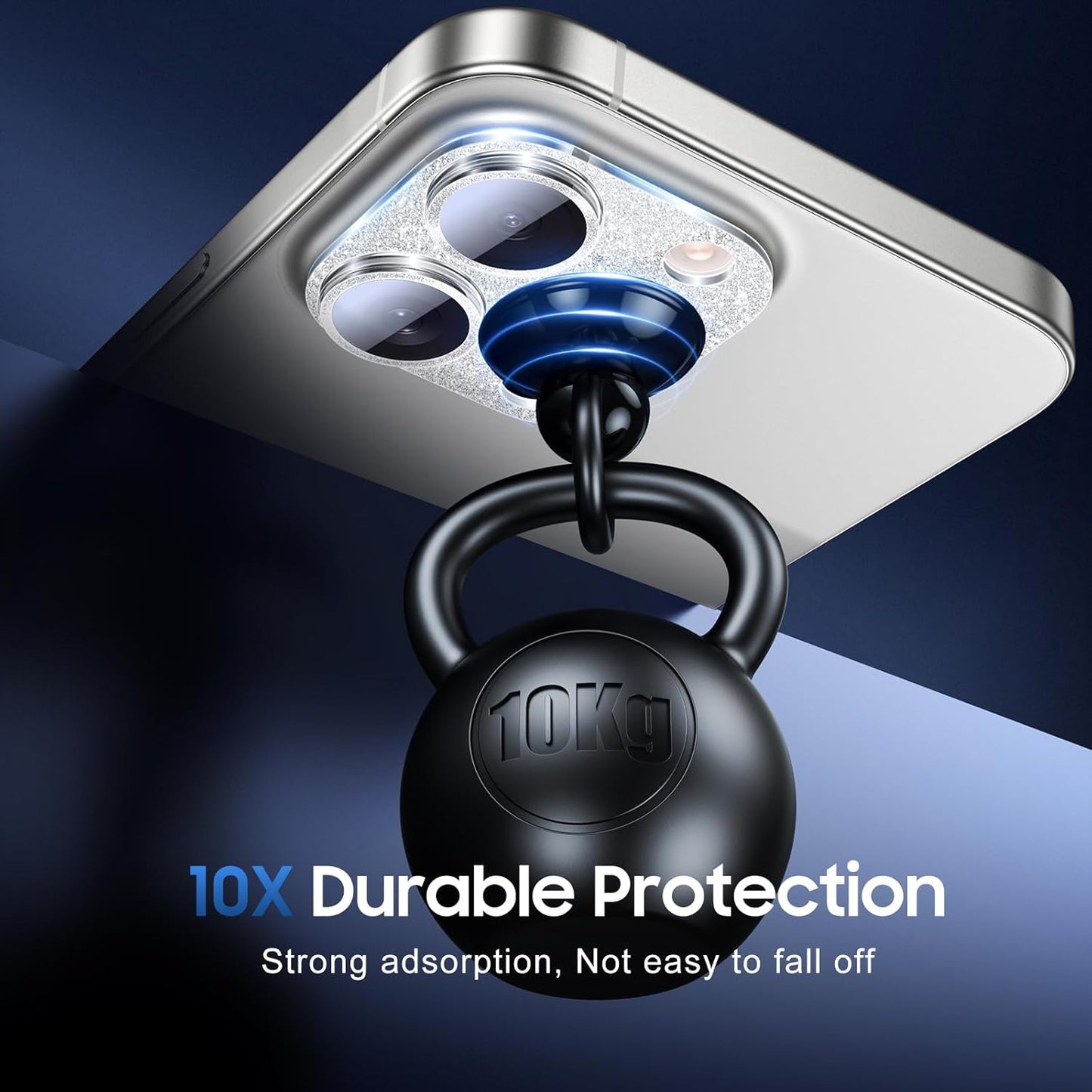 UniqueMe for 3 Pack iPhone 16 Pro/iPhone 16 Pro Max Camera Lens Protector - [Drop Protection] [Case Friendly] 9H Tempered Glass Camera Cover Screen [Update New Version] - Glitter Silver