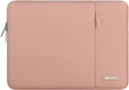 MOSISO Laptop Case 13.3 inch, 13-13.3 inch Laptop Sleeve Compatible with MacBook Air/Pro 13 / Pro 14, HP Dell ASUS Lenovo Notebook, Polyester Vertical Computer Sleeve Bag with Pocket, Salmon Pink
