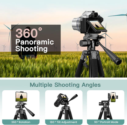 Victiv 68" Phone Tripod Stand, Tablet Tripod for iPhone iPad with Remote and Holder, Phone Stand for Video Recording Travel Photo Vlog Photography, Compatible with Smartphone Digital Camera