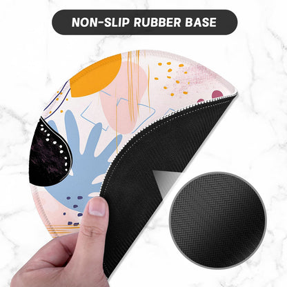 ITNRSIIET Round Mouse Pad with Stitched Edge Premium-Textured Waterproof Non-Slip Rubber Base Desktop Protection Mat Diameter 8.7 inches, Floral Fantasy