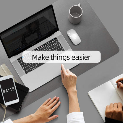 YSAGi Desk Pad, Dual-Sided Desk Mat, 31.5" x 15.7" Laptop Leather Desk Pad Protector, Large Leather Desk Blotter, Waterproof Desk Writing Pad for Office and Home (Dark Grey, 31.5" x 15.7")