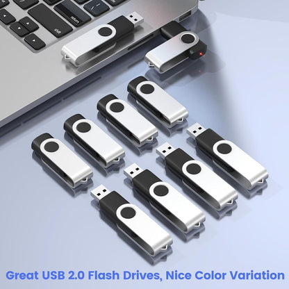 ABLAZE 8GB USB Flash Drive 20 Pack, USB 2.0 Thumb Drives Bulk Memory Sticks Pendrives 20PCS (Black)