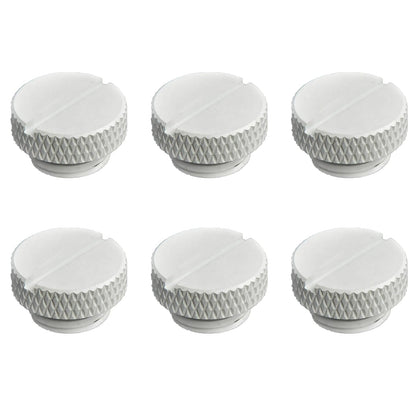dracaena.io 6 pack G1/4" thread, Thin water Stop Plug Fitting with Coin Slot for Computer water cooling System, durable brass/copper material, White