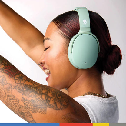 Skullcandy Hesh ANC Over-Ear Noise Cancelling Wireless Headphones with Charging Cable, 22 Hr Battery, Microphone, Works with iPhone Android and Bluetooth Devices - Preppy Sage