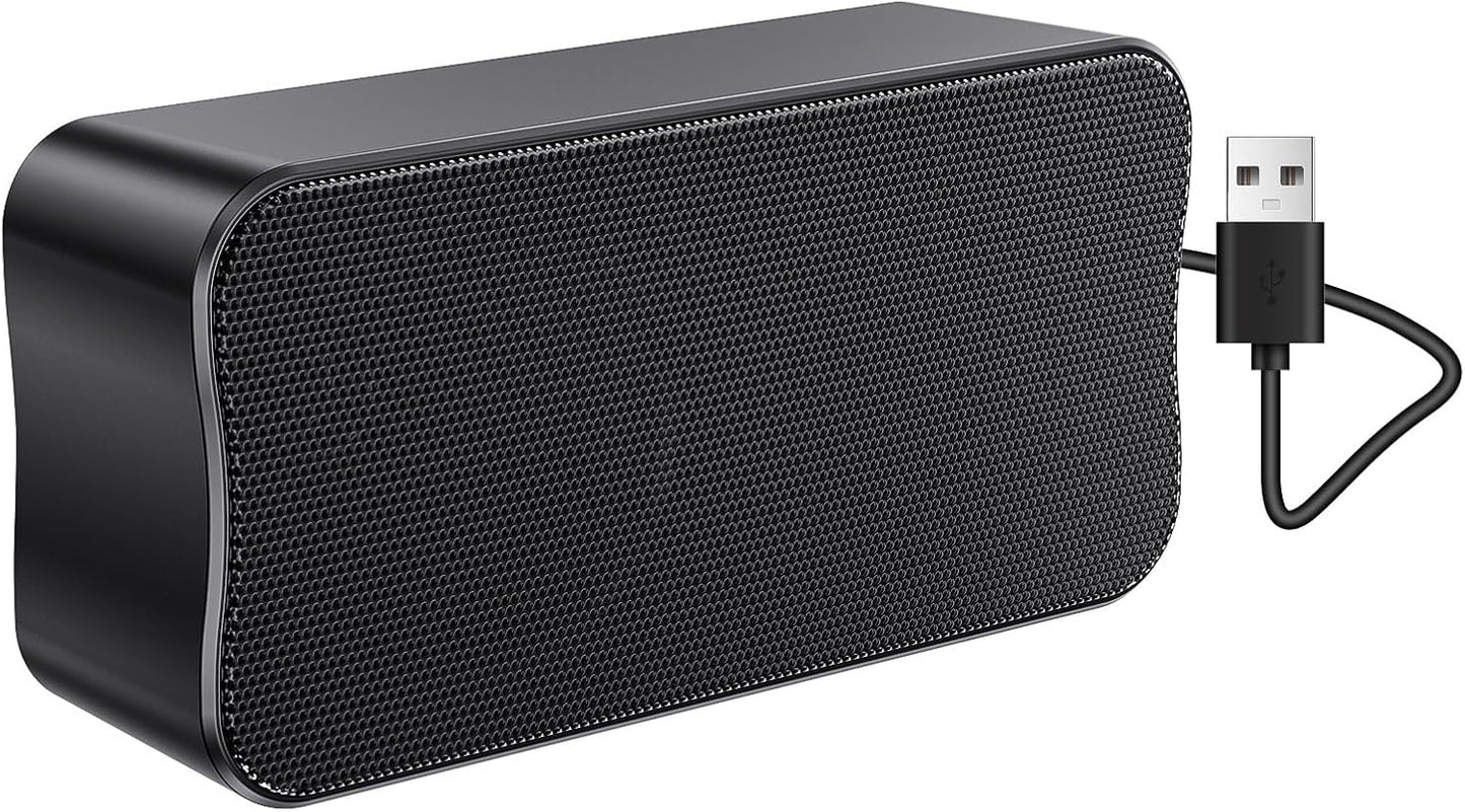 USB Small Computer Speaker Bar, USB Mini Computer Speakers, Laptop Speaker, Computer Speakers for Desktop PC, Plug and Play, Protable PC Sound Bar for Office Home School